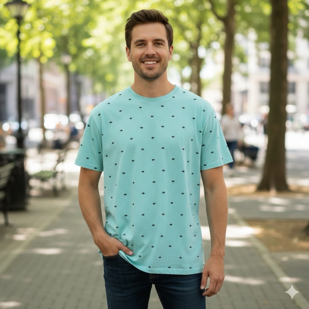 Ping pong pro seafoam goldfish Men’s Mint Green Short Sleeve Crewneck T-Shirt –